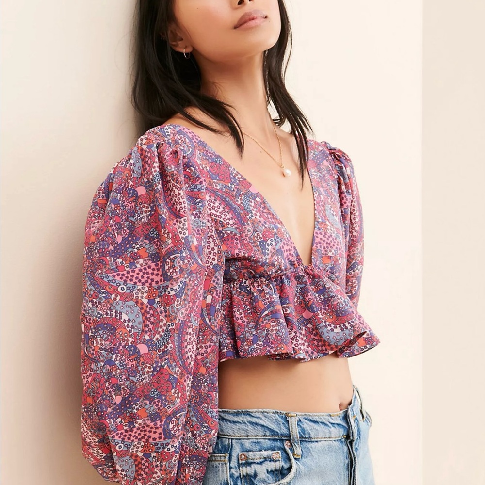 For Love and Lemons Tonya Crop Top NWT